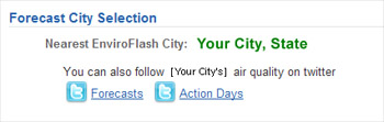 Example of EnviroFlash Twitter links